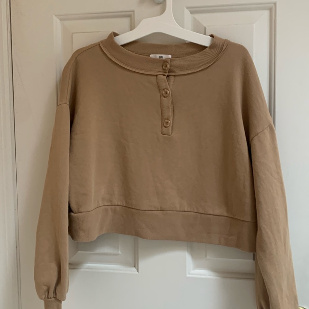 BP. Cropped relaxed fleece sweatshirt